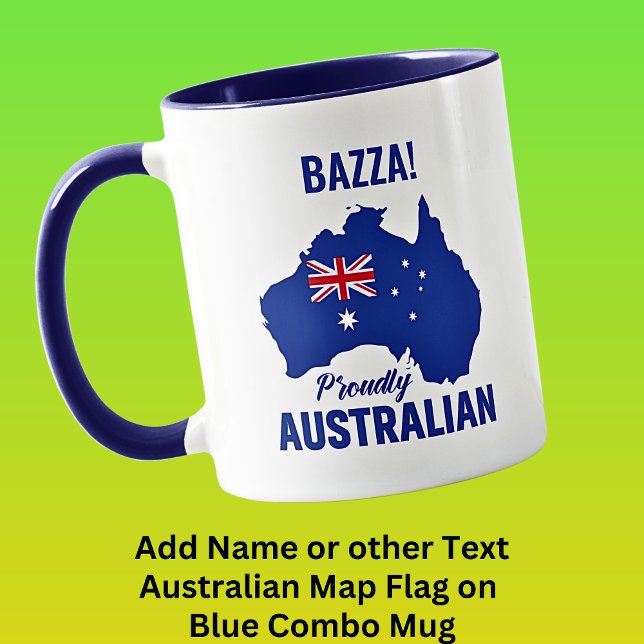 Name Text hinzufügen, blau stolz australisch, Kart Tasse (Von Creator hochgeladen)