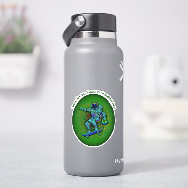 Name Text hinzufügen, Skateboarding Astronaut - Ke Aufkleber (HydroFlask)