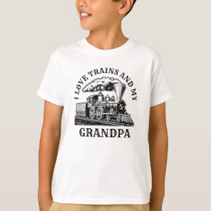 Name Text I Liebe Dampfzüge & Mein Opa ändern T-Shirt