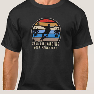 Name Text Skateboarding Retro Vintage Sonnenunterg T-Shirt