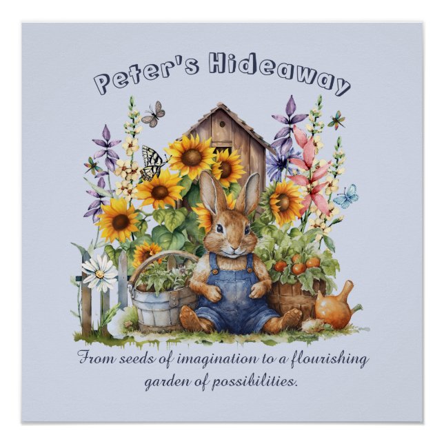 Name Text Sprichwort Blumengarten Sonnenblumen Kan Poster (Vorderseite)