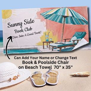 Name Text Sunny Side Pool Buchclub hinzufügen Strandtuch