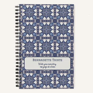 Name Text Wasserfarbe Abstrakt Geometrisches Muste Notizbuch