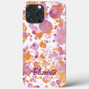 Name Text zu Orange Purple Abstract Splatter hinzu Case-Mate iPhone Hülle