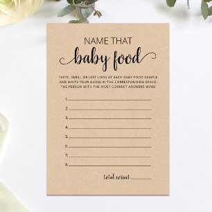 Name That Baby Food Baby Shower Party Karte