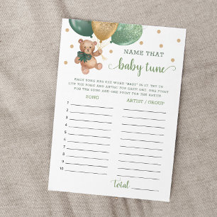 Name That Baby Tune Baby Shower Teddy Bear Karte