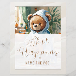 Name the Poo Schild Halloween Babyparty