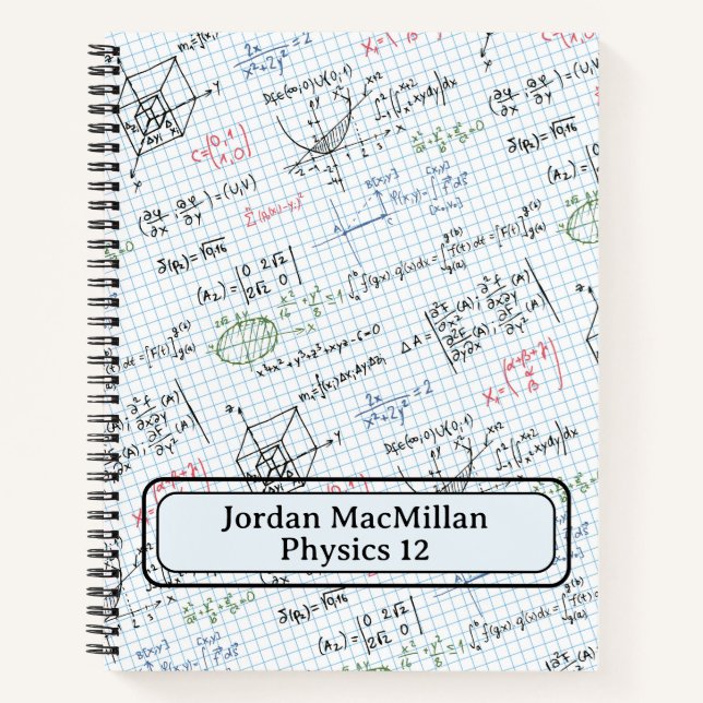 Name Thema Math Physics Engineering Equations Notizbuch (Vorderseite)