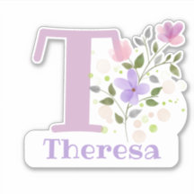 Name Theresa mit dem Letter T-Sticker-Ausschnitt