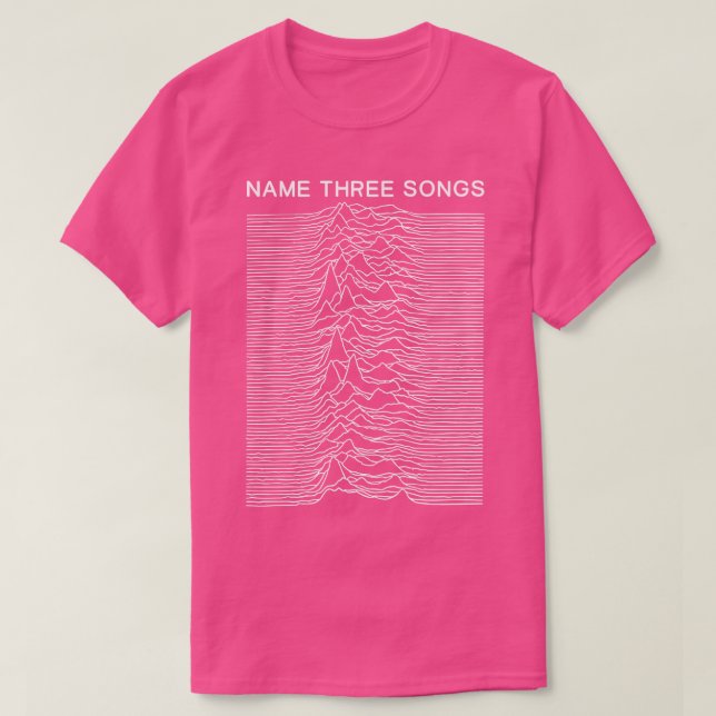 Name Three Songs Post punk Meme Mashup T-Shirt (Design vorne)
