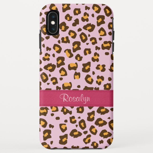 Name Tier Leopard Druck rosa braun  Case-Mate iPhone Hülle (Rückseite)