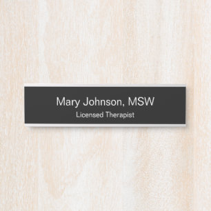 Name Titel des Fachmanns Schwarzweiß Büro Türschild