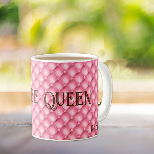 Name & Titel, rosa Muster 11oz Tasse des Kaffees
