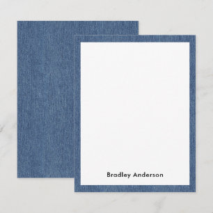 Name Trendy Blue Jean Denim Druckrahmen Mitteilungskarte