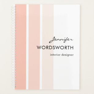 Name Trendy Coral Pastel Minimalistisch Planner Planer