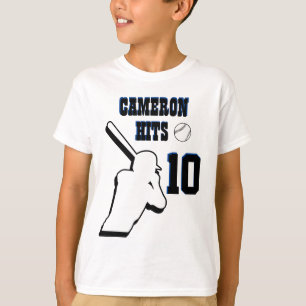 Name trifft Zahl benutzerdefiniert Baseball Geburt T-Shirt
