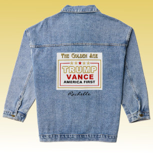 Name, Trump Vance 2025 Das Goldene Zeitalter Trend Jeansjacke