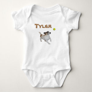 Name Tyler mit Fox Terrier, Baby Bodysuit Strampler