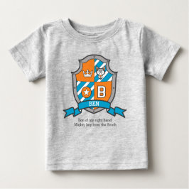 Name u. Bedeutung Ben-Jungen B adelt Schildhund Baby T-shirt