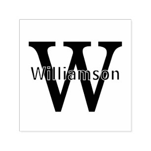 Name über einfaches, fett Single Initial Monogram  Permastempel