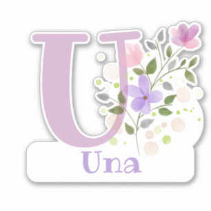 Name Una mit dem Buchstaben U Aufkleber Ausschneid