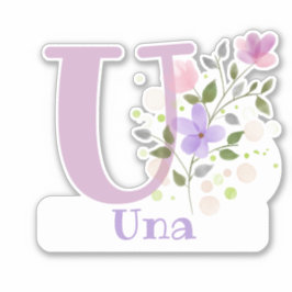Name Una mit dem Letter U Sticker Cut-Out