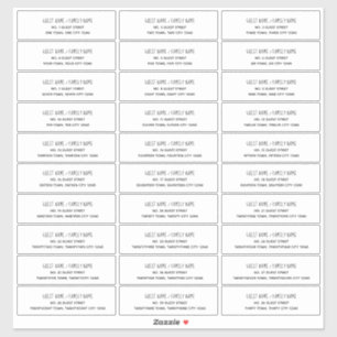 Name- und Adressenkennzeichnungen für Ankündigungs Aufkleber