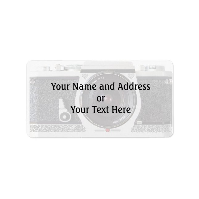 Name und Adressetikett des 80er-Kameraeffekts (Vorne)