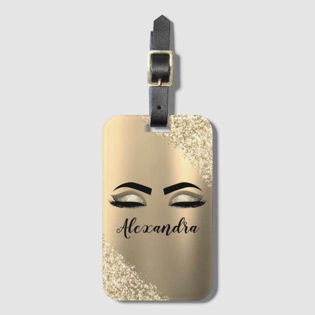 Name und Anfangsbuchstabe des goldgegossenen Metal Gepäckanhänger (Vorderseite Vertikal)