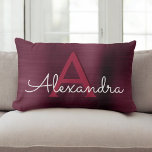 Name und Anfangsbuchstabe des Monogramms aus Burgu Lendenkissen<br><div class="desc">Bezeichnung und Anfangskissen aus grauem,  rostfreiem Stahl. Dieses Lila Cranberry-Kissen ist das ideale Geschenk zum Geburtstag oder Brautparty für jemanden,  der sein Zimmer in Burgund dekoriert.</div>