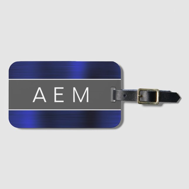 Name und Anfangsbuchstabe des robusten Metalls Gepäckanhänger (Vorderseite (Horizontal))