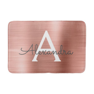 Name und Anfangsbuchstabe des Rose-Gold-Brushed-Me Badematte