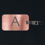 Name und Anfangsbuchstabe des Rose-Gold-Brushed-Me Gepäckanhänger<br><div class="desc">Rose Gold } Rosa gebürstete Metallfolie Monogramm Name und Anfangskennzeichen für das Gepäck. Diese Taschenmarke ist ideal für Zurück in die Schule,  Arbeit oder Reisen.</div>