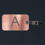 Name und Anfangsbuchstabe des Rose-Gold-Brushed-Me Gepäckanhänger<br><div class="desc">Rose Gold } Rosa gebürstete Metallfolie Monogramm Name und Anfangskennzeichen für das Gepäck. Diese Taschenmarke ist ideal für Zurück in die Schule,  Arbeit oder Reisen.</div>