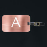Name und Anfangsbuchstabe des Rose-Gold-Brushed-Me Gepäckanhänger<br><div class="desc">Rose Gold } Rosa gebürstete Metallfolie Monogramm Name und Anfangskennzeichen für das Gepäck. Diese Taschenmarke ist ideal für Zurück in die Schule,  Arbeit oder Reisen.</div>