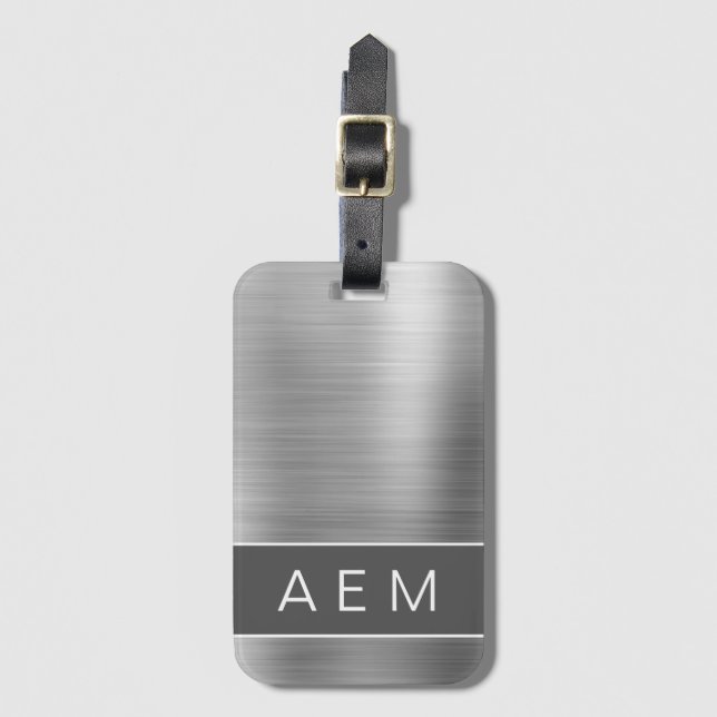 Name und Anfangsbuchstabe des rostfreien Metalls Gepäckanhänger (Vorderseite Vertikal)