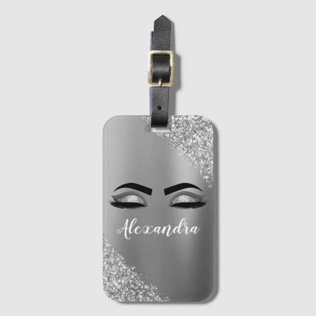 Name und Anfangsbuchstabe des rostfreien Metalls Gepäckanhänger (Vorderseite Vertikal)