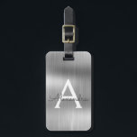 Name und Anfangsbuchstabe des rostfreien Metalls Gepäckanhänger<br><div class="desc">Silver Brushed Metal Foil Monogram Name and Initial Luggage Tag. Diese Taschenmarke ist ideal für Zurück in die Schule,  Arbeit oder Reisen.</div>