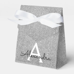 Name und Anfangsbuchstabe des Silver Sparkle Glitz Geschenkschachtel