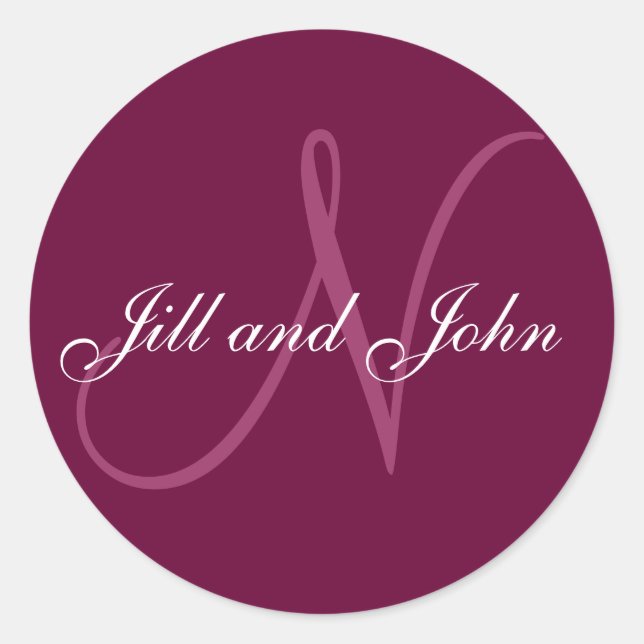 Name und Anfangsbuchstabe N Aufkleber (Vorderseite)