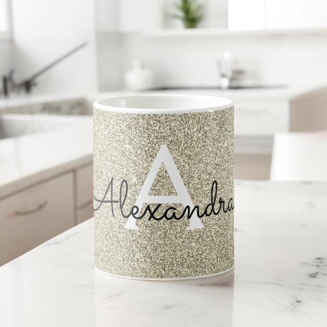 Name und Anfangsbuchstaben des Glitzer Kaffeetasse (Von Creator hochgeladen)