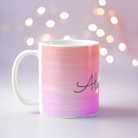Name und Anfangsbuchstaben des lila Orange Metalli Kaffeetasse<br><div class="desc">Orange und Lila Ombre Imitat Metallic Edelstahl Monogram Name und Initial Coffee Tasse. Die Kaffeetasse ist das ideale Geschenk für jemanden,  der luxuriöse metallische Designs Liebe.</div>