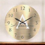 Name und Anfangsbuchstaben des Metallic Monogramms Große Wanduhr<br><div class="desc">Gold Imitate Metallische Monogramm Name und erste Serving Wall Clock. Die Wall Clock ist das ideale Geschenk für jemanden,  der Edelstahl aus Gold Lieben.</div>