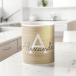 Name und Anfangsbuchstaben des Metallic Monogramms Kaffeetasse<br><div class="desc">Gold Imitate Metallic Stainless Steel Monogram Name und Initial Coffee Tasse. Die Kaffeetasse ist das ideale Geschenk für jemanden,  der luxuriöse metallische Designs Liebe.</div>