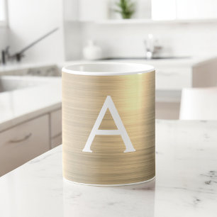Name und Anfangsbuchstaben des Metallic Monogramms Kaffeetasse