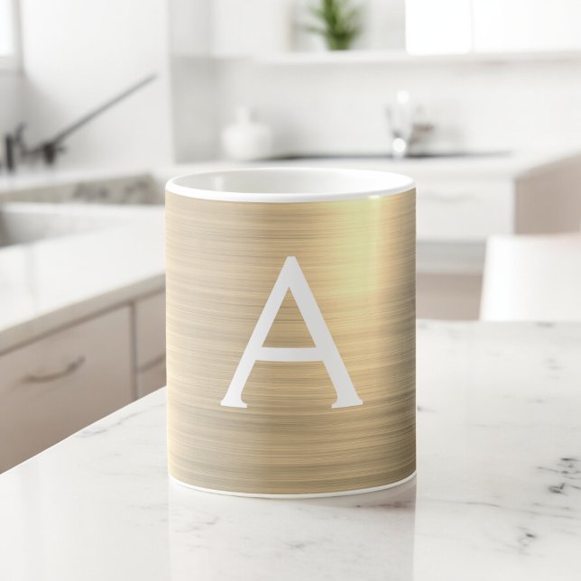 Name und Anfangsbuchstaben des Metallic Monogramms Kaffeetasse (Von Creator hochgeladen)