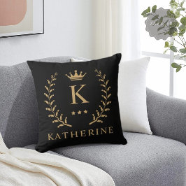 Name und Anfangssilbe Schwarz-weiß Kissen