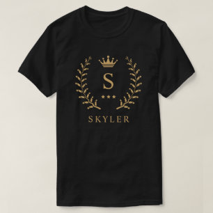 Name und Anfangssilbe Schwarz-weiß T-Shirt