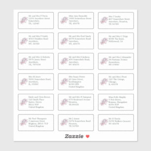 Name und Anschrift der Hochzeitsgäste Florenz Aufkleber