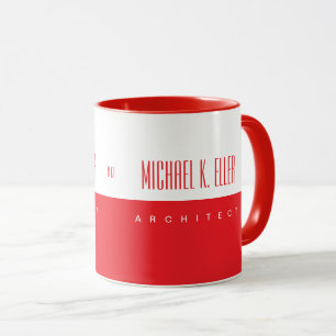 Name und Auftrag Modern Red Color Tasse
